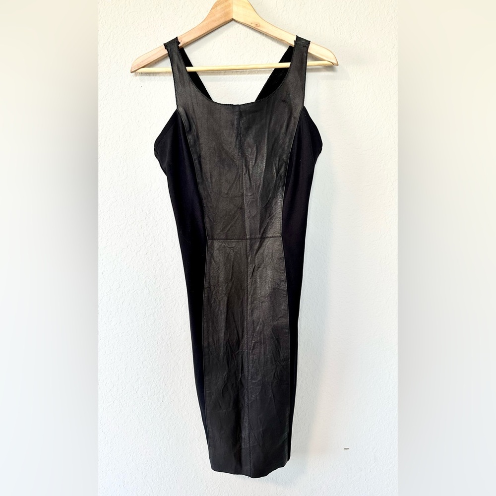 Illia Anthropologie Black Leather Dress - Picture 5 of 15